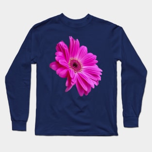 Pink Gerbera Daisy Floral Photo Cutout Long Sleeve T-Shirt